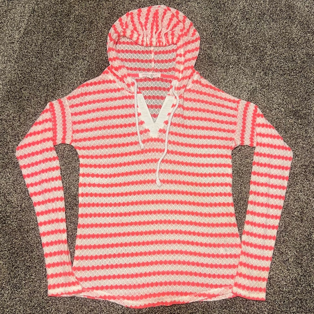 Aeropostal Pink and white Knit Sweater Hoodie Size Small from 2015
